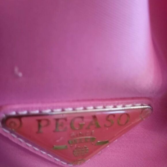 Pegaso Women's Pink Nylon Faux Leather Purse Handb - Picture 11 of 11